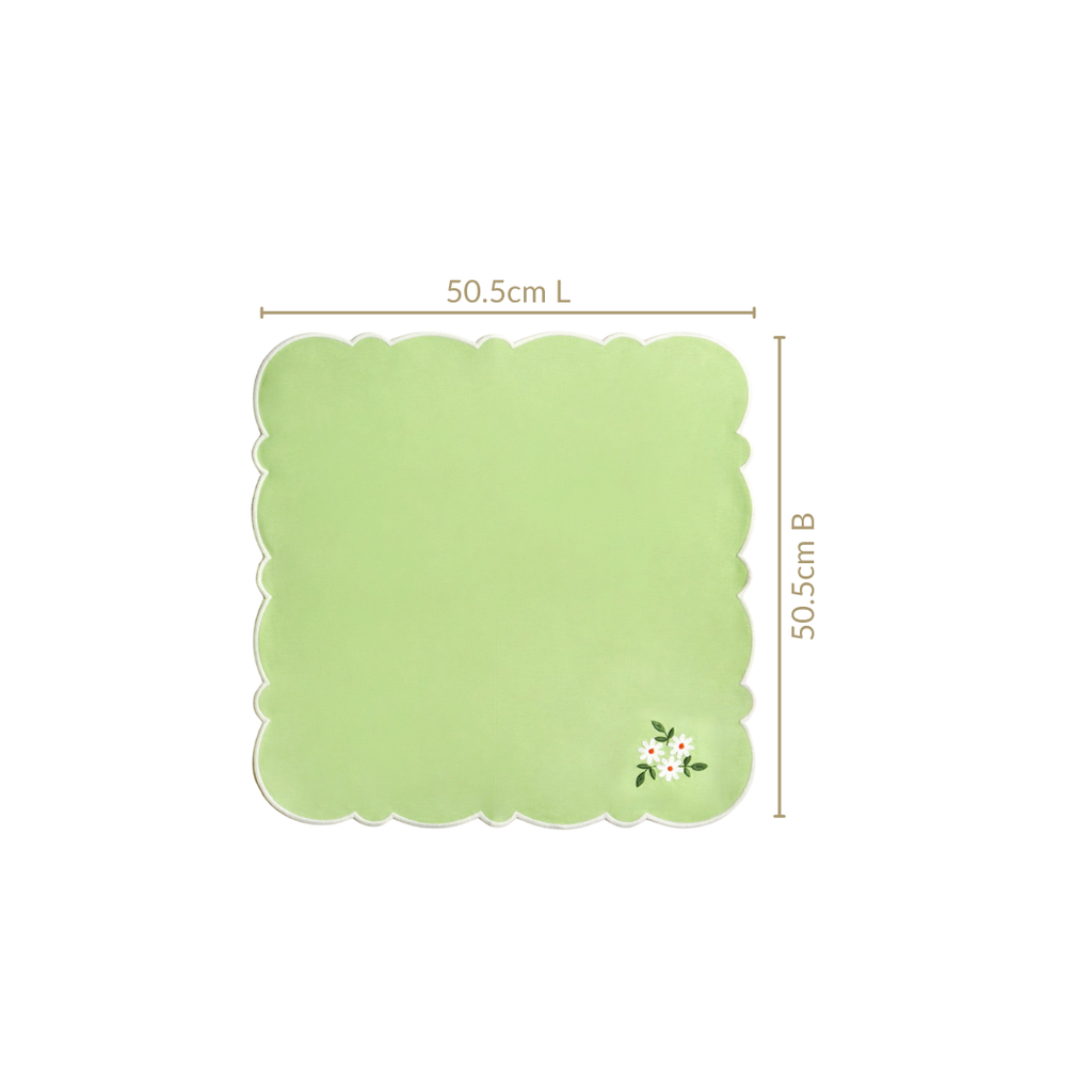 Pistachio Green Cotton Embroidered Table Napkin Set Of 6 Nestasia