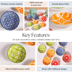 Mediterranean Vibrancy Small Ceramic Bowls Set Of 8 70ml Nestasia