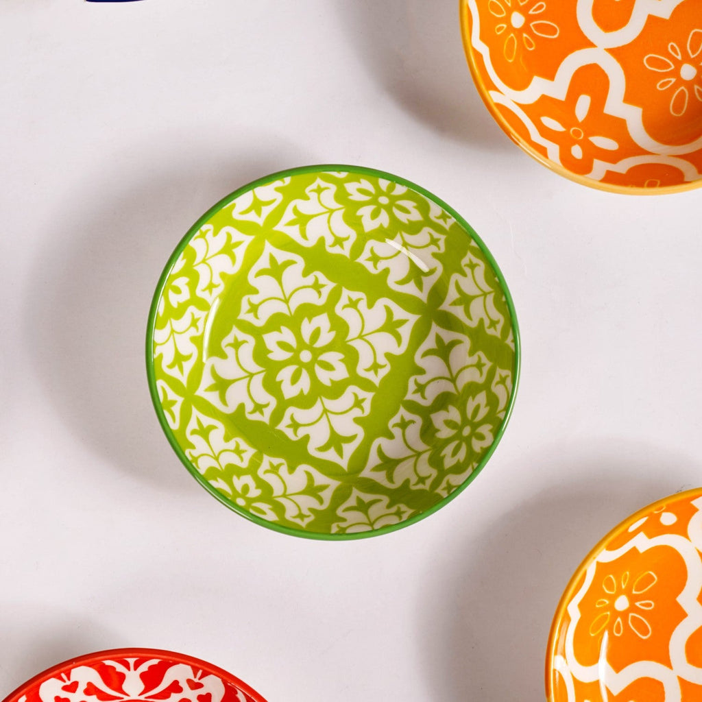 Mediterranean Vibrancy Small Ceramic Bowls Set Of 8 70ml Nestasia