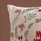 Merry Christmas Wreath Embroidered Cushion Cover 40x40cm Nestasia