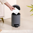 Clean Curve Dustbin With Removable Bucket Grey 3000ml Nestasia