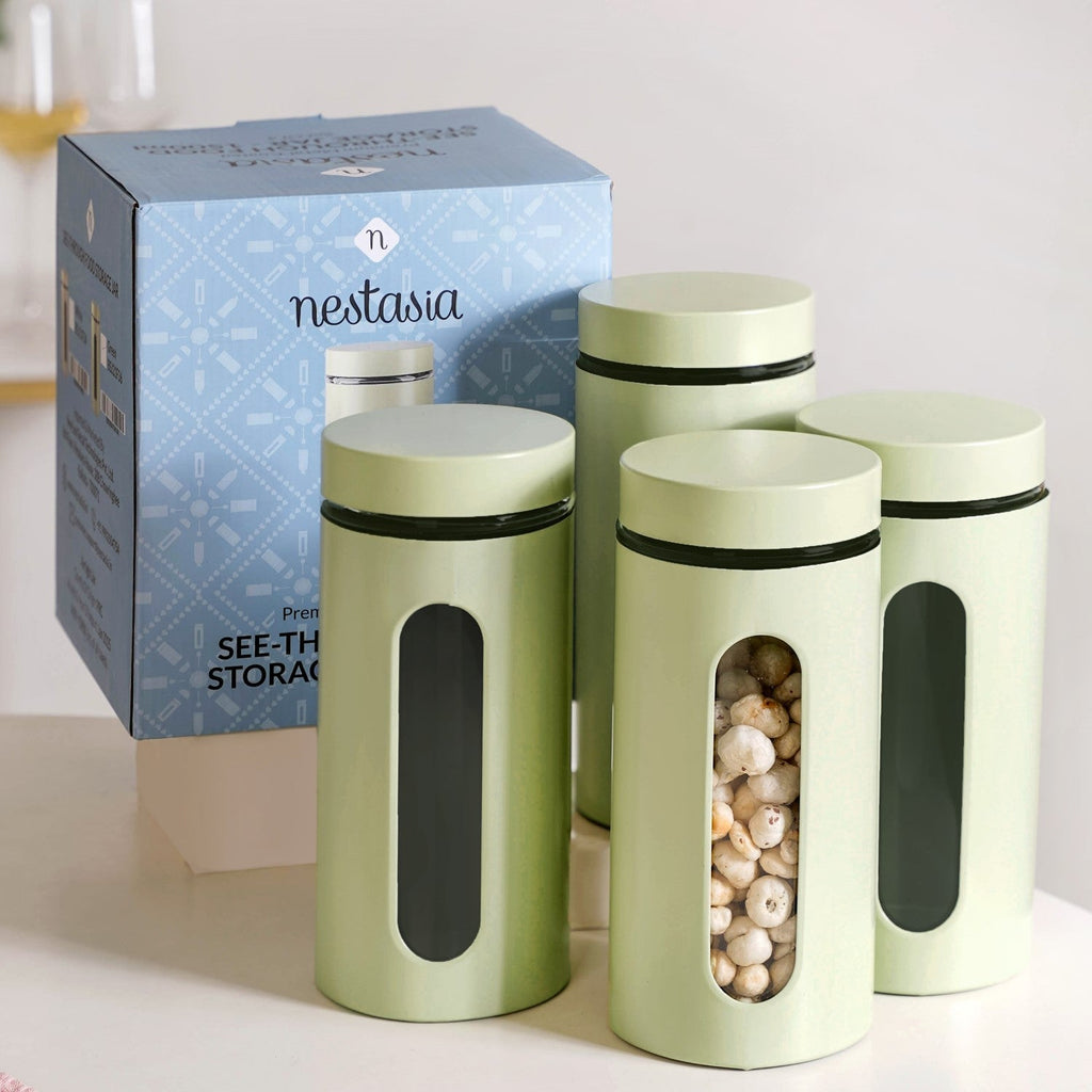 Winnie Pantry Jars With Viewing Window Set Of 4 1500ml Nestasia