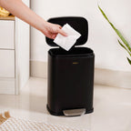 Dustro Metal Pedal Dustbin Black 5000ml Nestasia