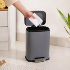 Dustro Metal Pedal Dustbin Grey 5000ml Nestasia