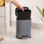Dustro Metal Pedal Dustbin Grey 5000ml Nestasia