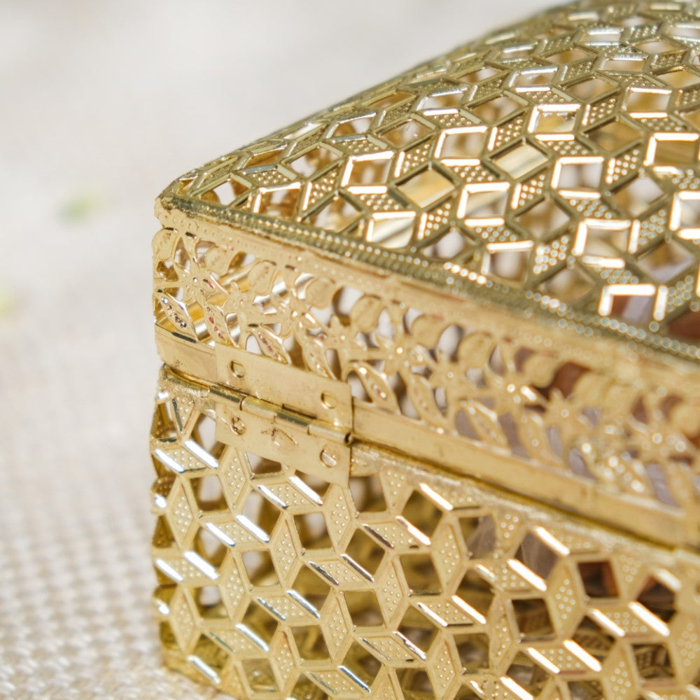 Set of 2 Vintage Jewellery Box Gold Nestasia