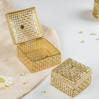 Set of 2 Vintage Jewellery Box Gold Nestasia