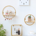 Round Metal and Wood Shelf Nestasia