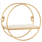 Round Metal and Wood Shelf Nestasia
