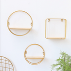 Round Metal and Wood Shelf Nestasia