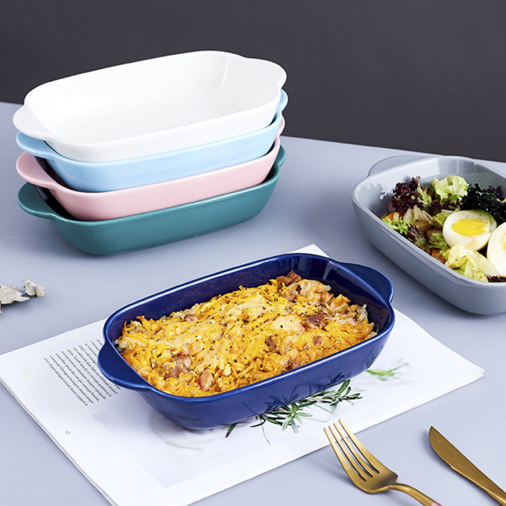Microwave Oven Baking Dish Dark Blue 8.5 Inch Nestasia