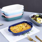 Microwave Oven Baking Dish Dark Blue 8.5 Inch Nestasia
