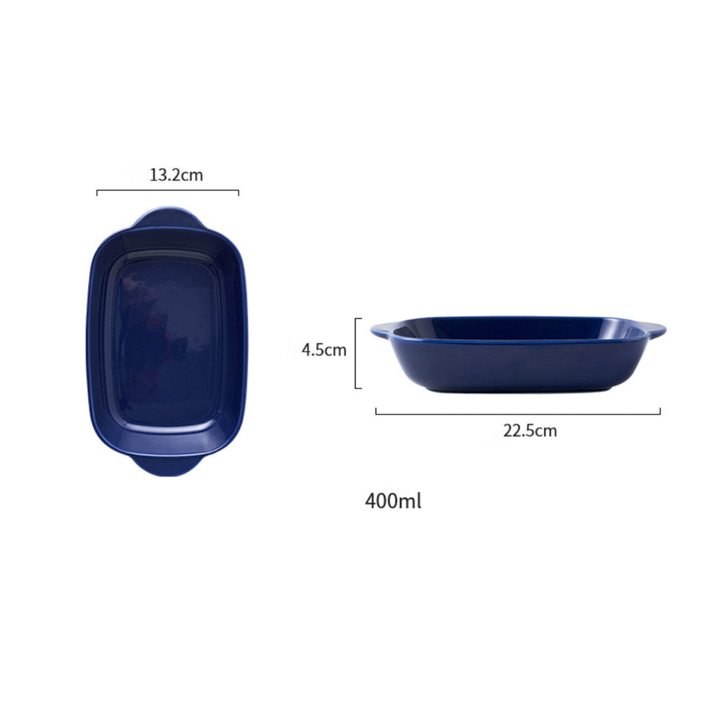Microwave Oven Baking Dish Dark Blue 8.5 Inch Nestasia