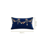 Midnight Bloom Embroidered Cushion Cover 50x30cm Nestasia