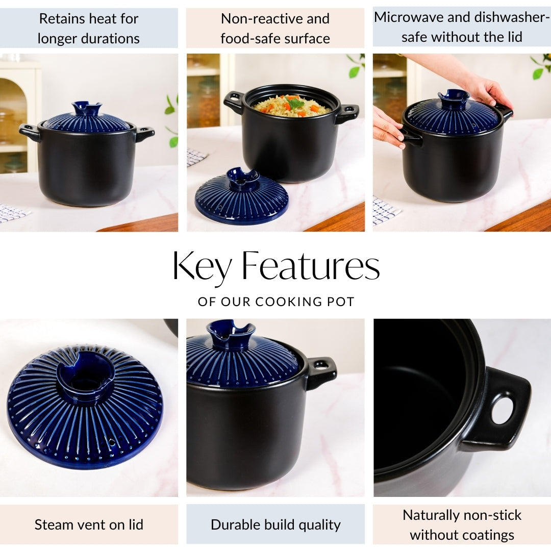 Lumea Cooking Pot With Lid Blue 4700ml Nestasia