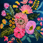 Midnight Bouquet Velvet Cushion Cover 40x40cm Nestasia