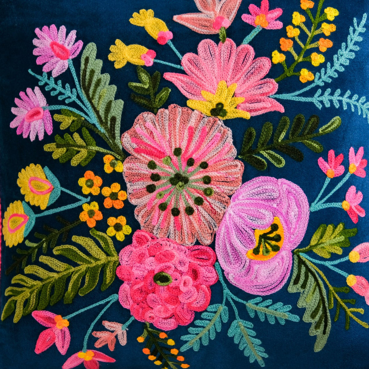 Midnight Bouquet Velvet Cushion Cover 40x40cm Nestasia