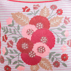 Pink Stripe Cotton Embroidered Cushion Cover 40x40cm Nestasia