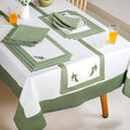 Midori Complete Table Linen Set With Mats Napkins Runners And Table Cloth In Sage Green Nestasia