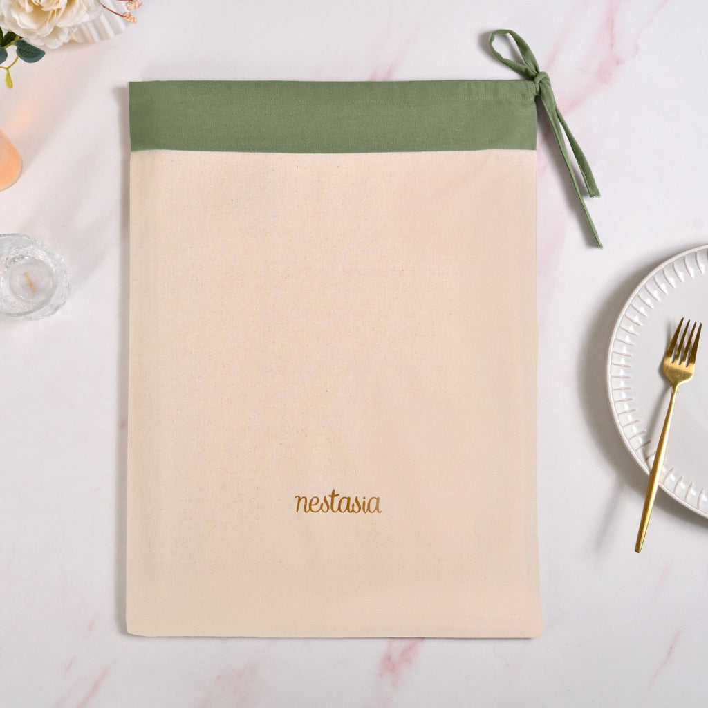 Midori Complete Table Linen Set With Mats Napkins Runners And Table Cloth In Sage Green Nestasia