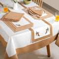 Midori Complete Table Linen Set With Mats Napkins Runner And Table Cloth In Brown Nestasia