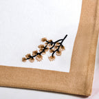 Midori Embroidered Placemats And Napkins Table Set Of 12 In Brown Nestasia