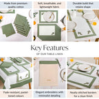 Midori Complete Table Linen Set With Mats Napkins Runners And Table Cloth In Sage Green Nestasia