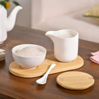 Milk Pot And Sugar Bowl With Stand And Spoon Nestasia