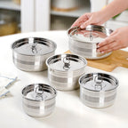Stainless Steel Serving Storage Container Set Of 5 Nestasia