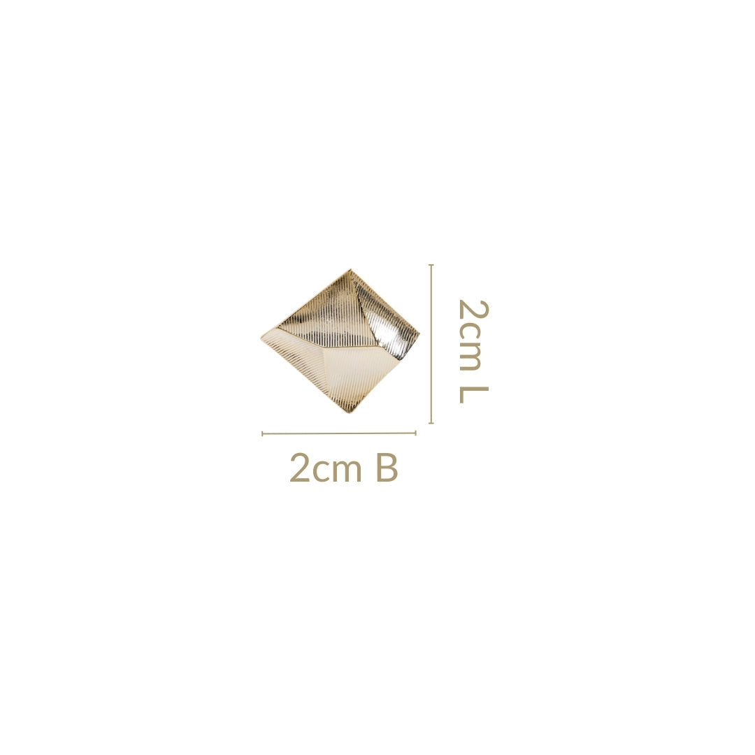 Minimalist Abstract Trapezoid Gold Studs Nestasia