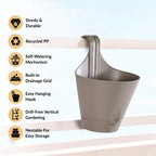 Minimalist Alpina Hanging Self Watering Balcony Planter Rock Brown Set Of 3 Nestasia