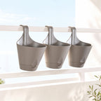 Minimalist Alpina Hanging Self Watering Balcony Planter Rock Brown Set Of 3 Nestasia