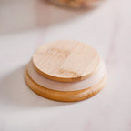 Minimalist Glass Jar With Bamboo Lid Set Of 2 400ml Nestasia