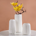 Minimalist Matte White Flower Vase Set Of 3 Nestasia