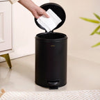 Clean Curve Metal Dustbin With Removable Bucket Black 7000ml Nestasia