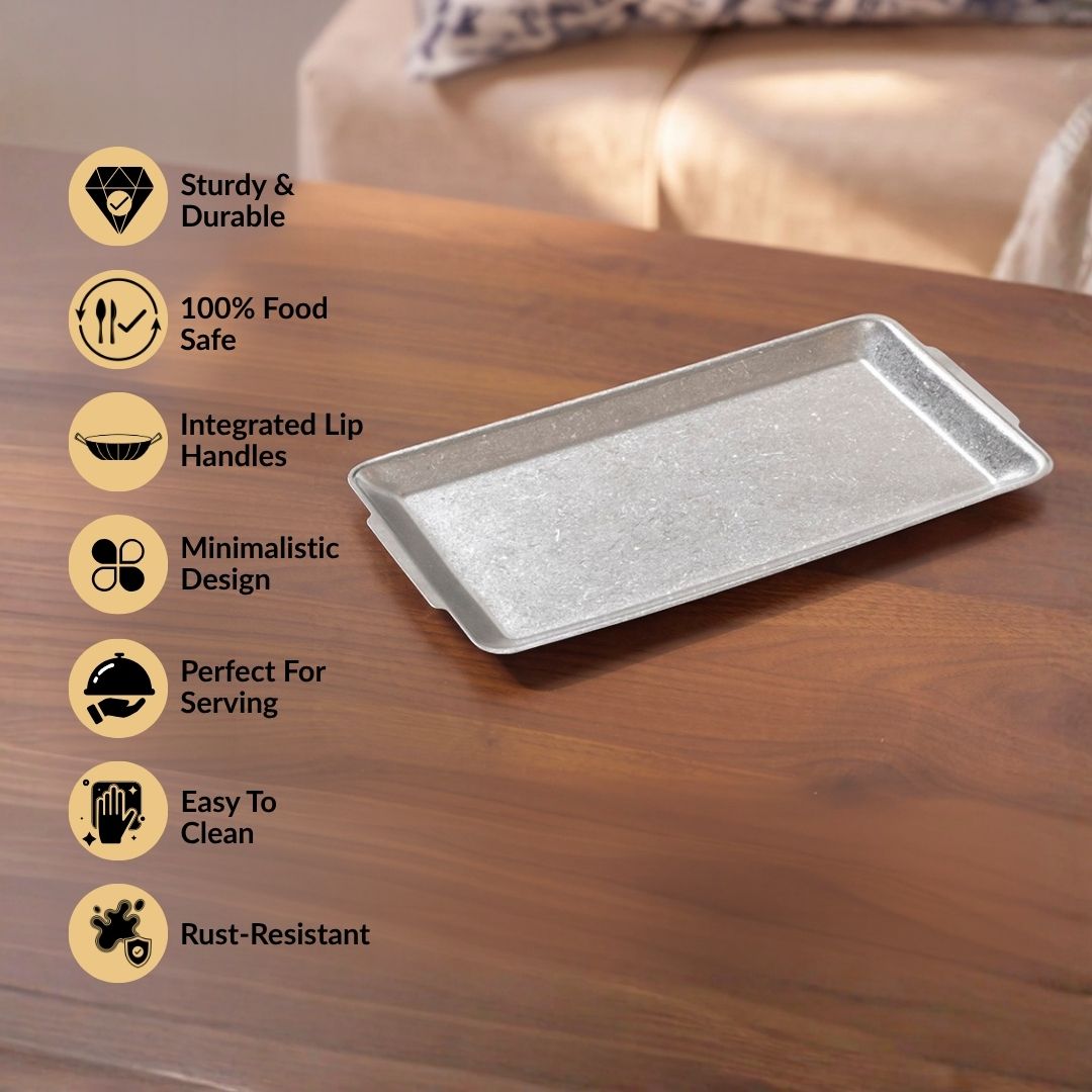 Minimalist Stainless Steel Tray Large 32x16cm Nestasia