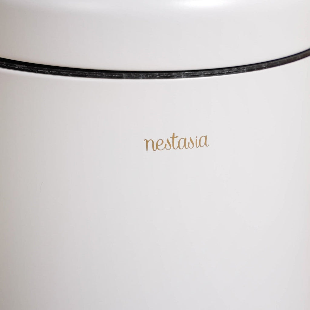 Clean Curve White Metal Dustbin With Removable Bucket 7000ml Nestasia