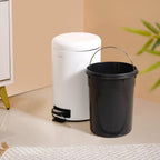 Clean Curve White Metal Dustbin With Removable Bucket 7000ml Nestasia