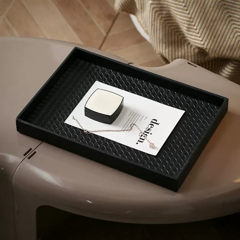 Minimalist Rectangle Organiser Tray Black Nestasia