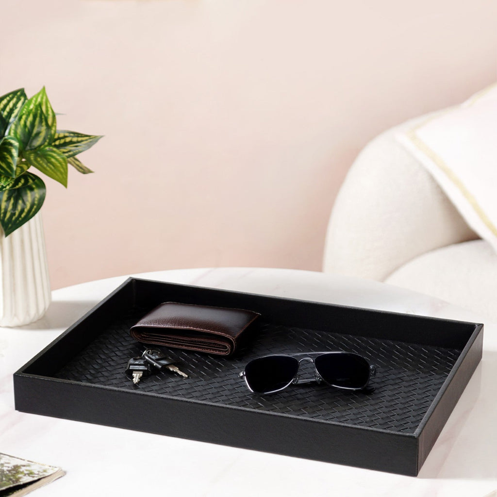 Minimalist Rectangle Organiser Tray Black Nestasia