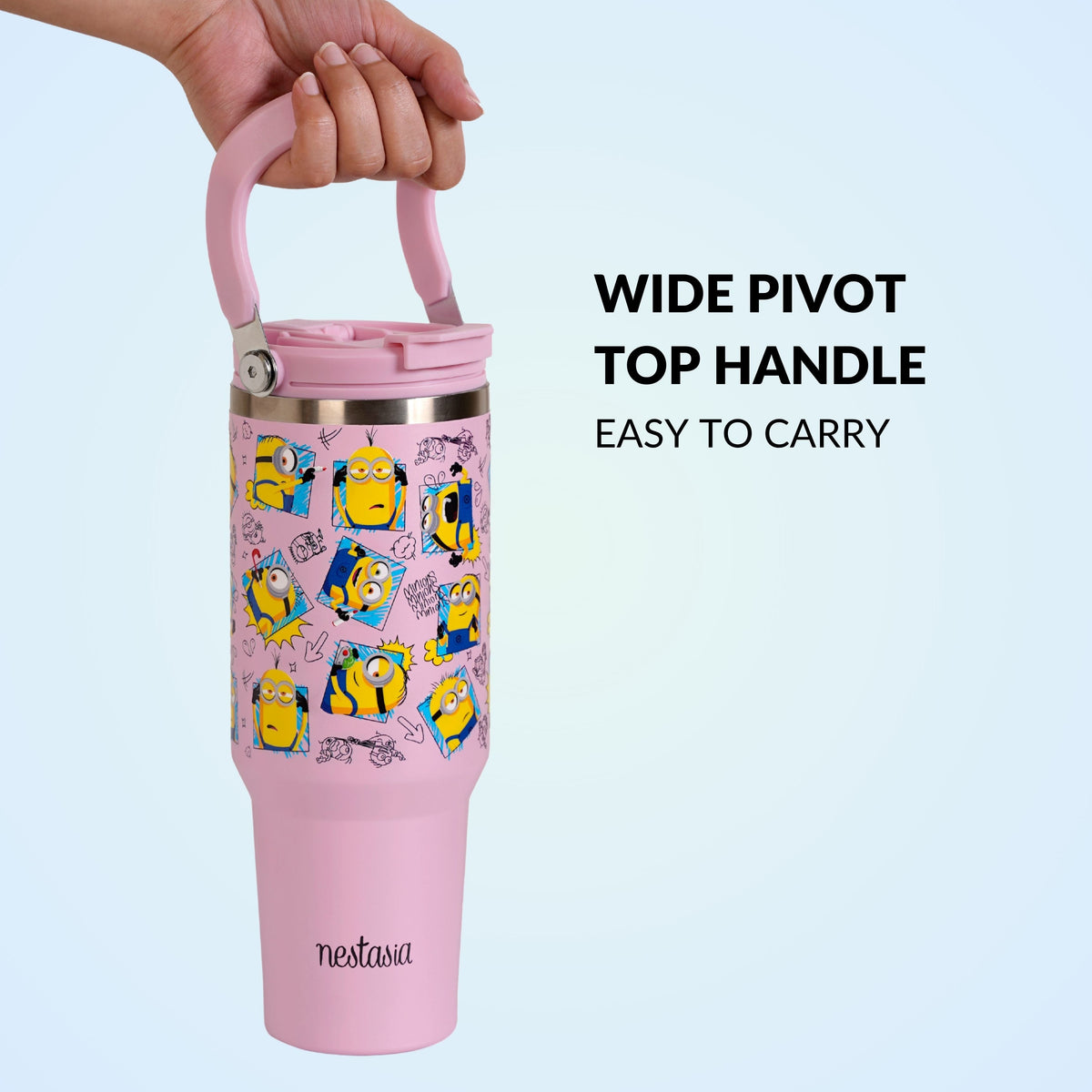 Minions Doodle Moods PickSip 40 Bottle 1200ml Pink Nestasia