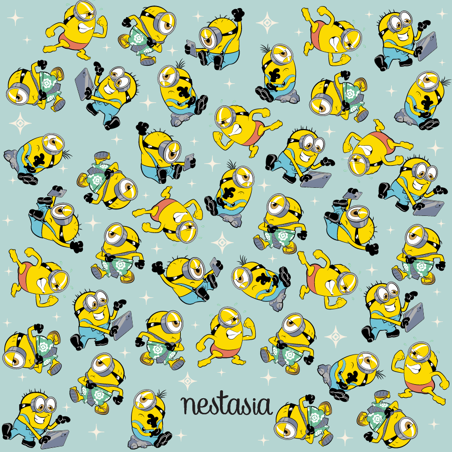 Minions Stuart Poses PickSip40 Bottle 1200ml Blue Nestasia