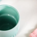Snugsy Mint Blue Stackable Ceramic Cup Set Of 4 280ml Nestasia