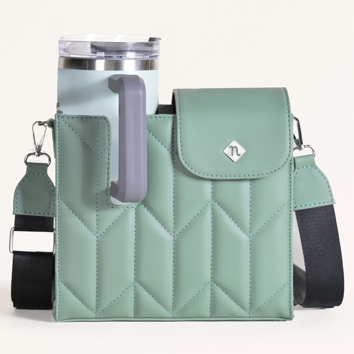 Mint Green Water Bottle Bag With Sling Nestasia