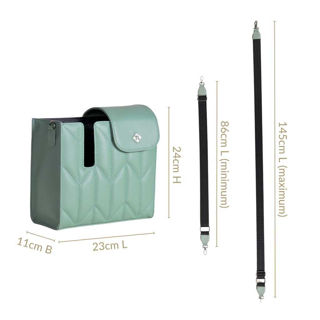 Mint Green Water Bottle Bag With Sling Nestasia