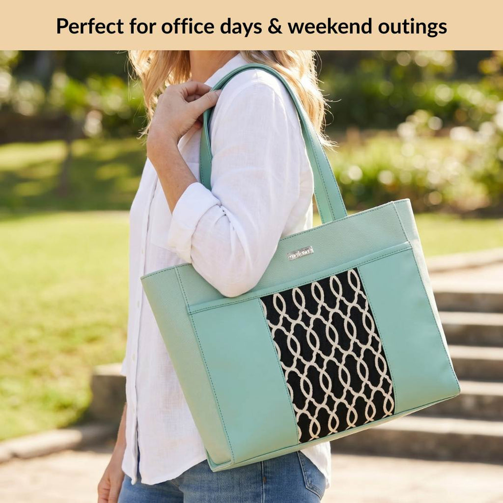 Mintdew Jacquard Tote Bag Nestasia