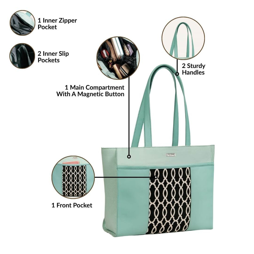 Mintdew Jacquard Tote Bag Nestasia