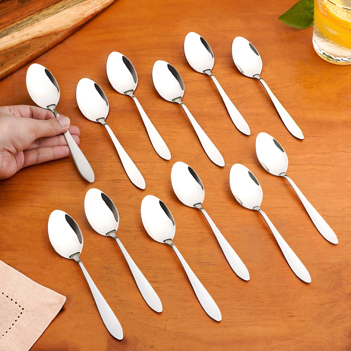 Mirror Finish Spoon Set Of 12 Nestasia