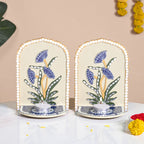 Mirrorwork Lippan Wall Tealight Holder Set Of 2 Royal Blue Nestasia