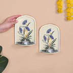 Mirrorwork Lippan Wall Tealight Holder Set Of 2 Royal Blue Nestasia